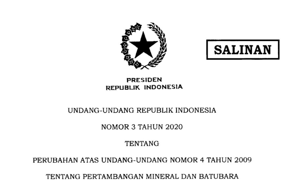 Memahami UU Minerba Terbaru, Apa Isi UU Nomor 3 Tahun 2020?