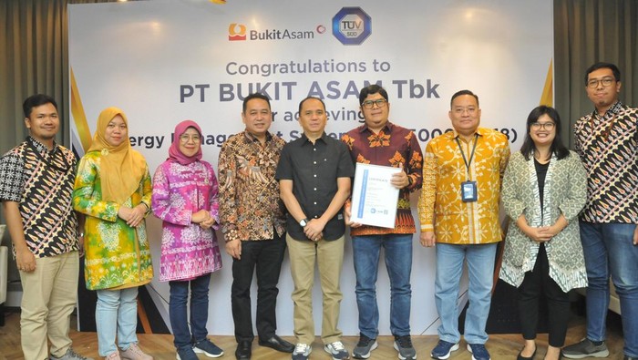 PT Bukit Asam Sukses ‘Kantongi’ Sertifikasi Sistem Manajemen Energi